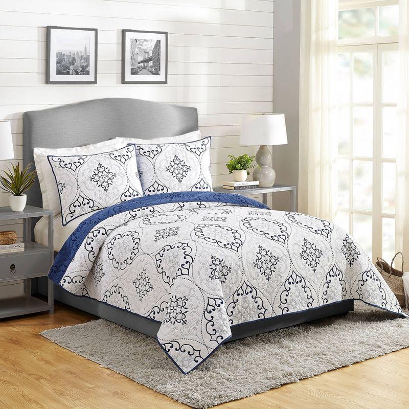 Modern Heirloom Chambers 3-Piece Embroidered Quilt Set