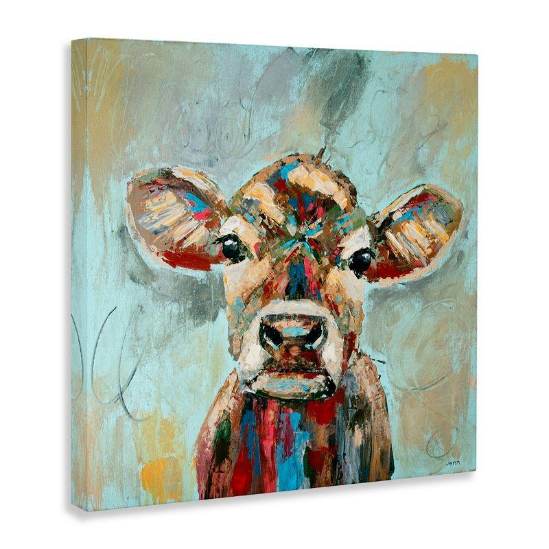 Stupell Industries " Brushed Painting Cow Animal " by Jen Seeley Painting Print