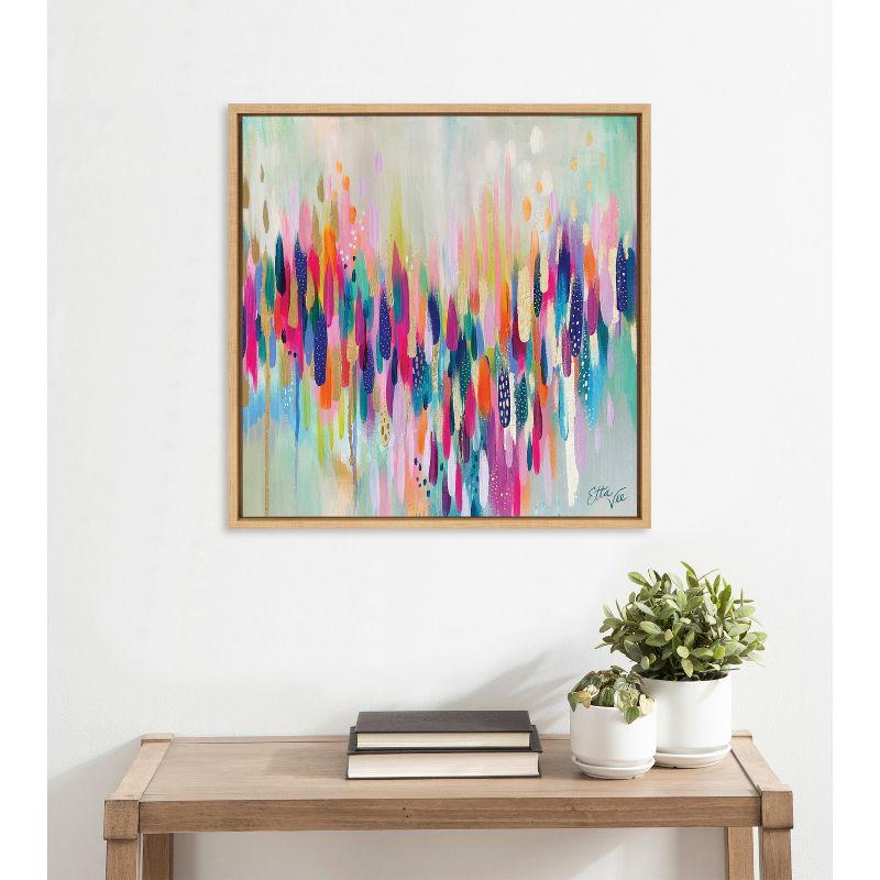 Kate & Laurel All Things Decor 22"x22" Sylvie Brushstroke 154 Framed Wall Art by EttaVee Modern Abstract Colorful Fun Wall Art