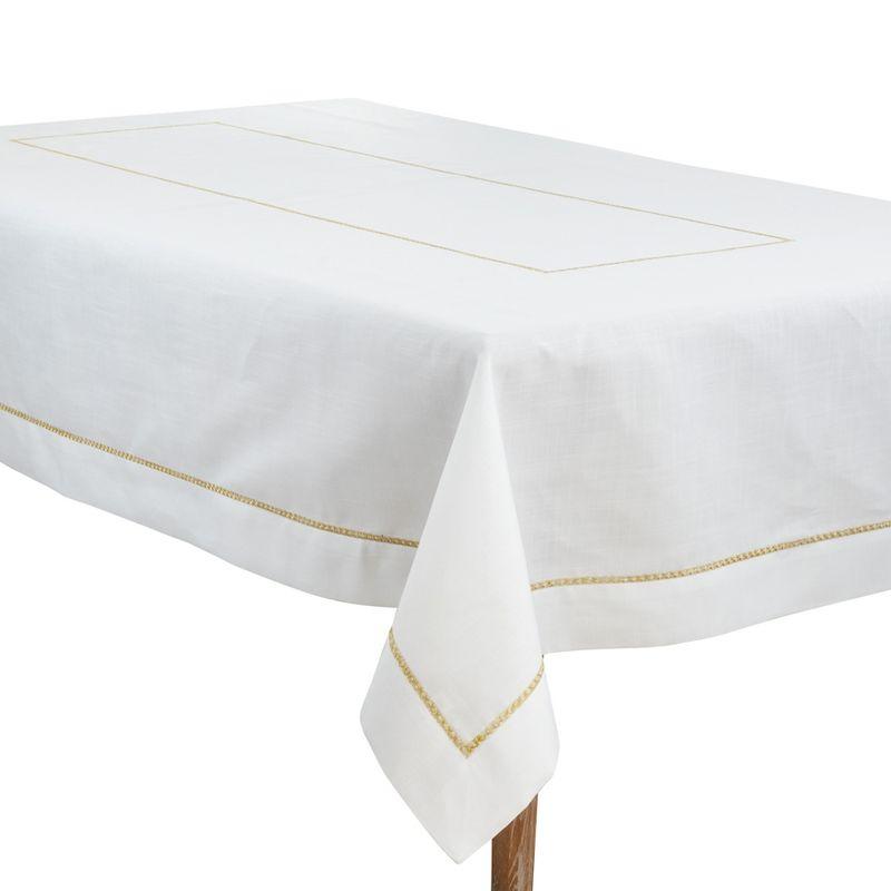 Saro Lifestyle Embroidered Border Design Tablecloth