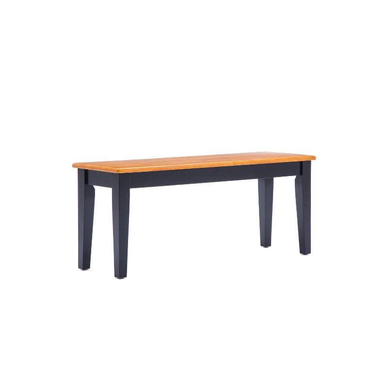 Shaker Wood Dining Bench Black/Oak - Boraam: Rubberwood, Sustainable, Entryway, Mudroom, Rectangle