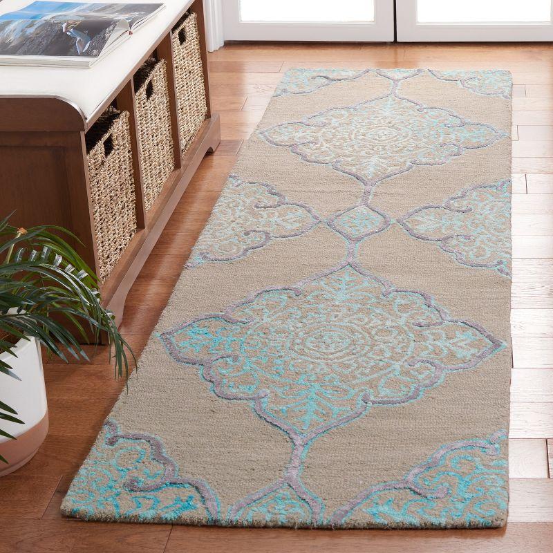Dip Dye DDY510 Hand Tufted Indoor Runner - Grey/Turquoise - 2'3"x6' - Safavieh