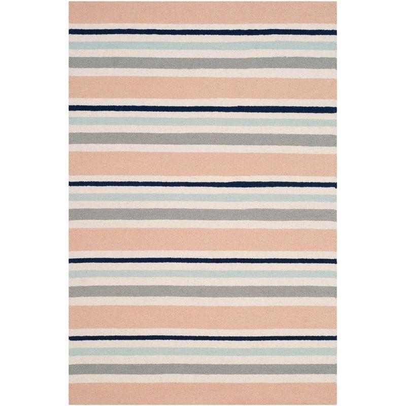 Safavieh Kids Multi Stripe SFK916 Hand Tufted Indoor Accent Rug - Ivory/Multi - 4'x6' - Safavieh