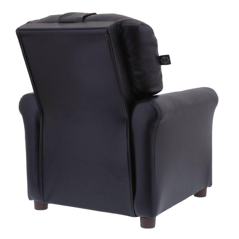 Eco-Friendly Traditional Black Faux Leather Kids' Recliner