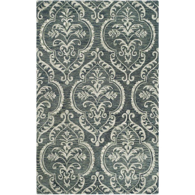 Blossom BLM603 Hand Tufted Area Rug - Blue/Sage - 5'x8' - Safavieh.
