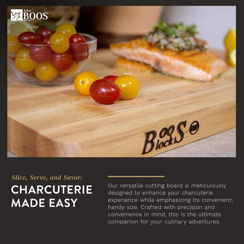 John Boos Small Chop-N-Slice Maple Wood Cutting Board for Kitchen, Reversible Edge Grain Square Butcher Boos Block