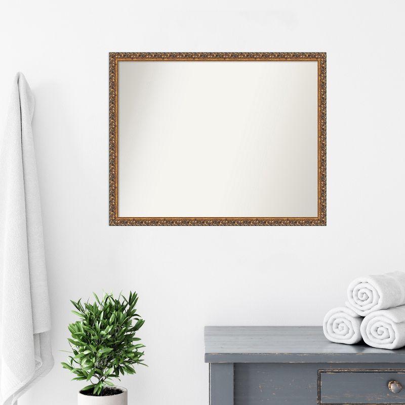 Amanti Art Antique Bronze Non-Beveled Wood Bathroom Wall Mirror