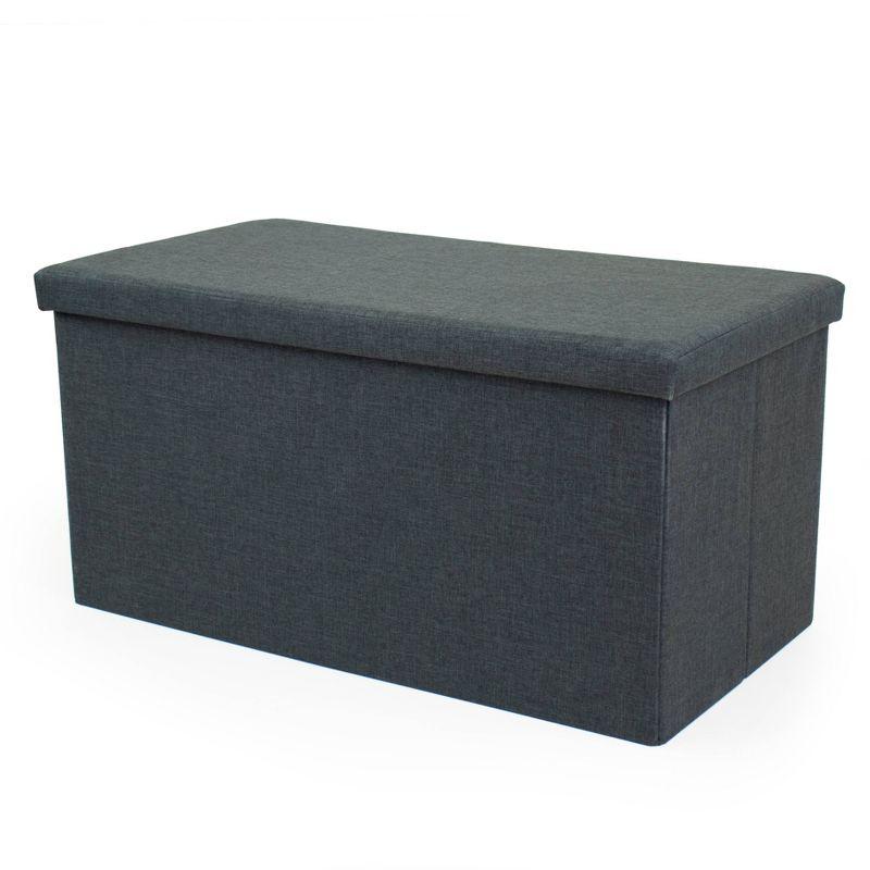 Heathered Storage Ottoman with Reversible Tray Cover - Humble Crew