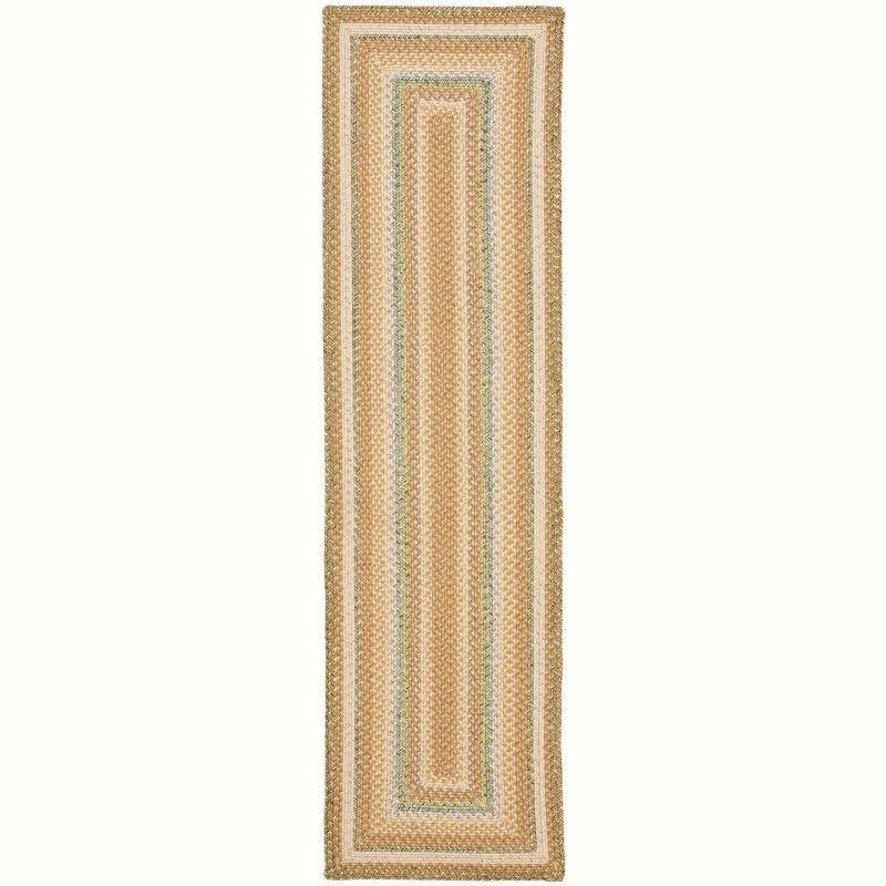 Coastal Charm Blue Synthetic 27'' Braided Runner Rug