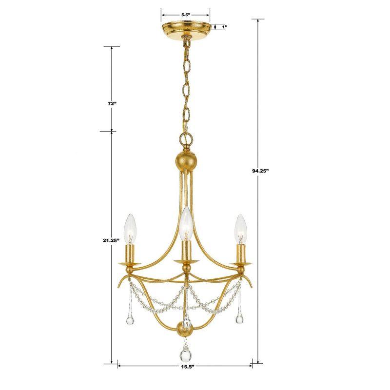 Crystorama Lighting Metro 3 - Light Chandelier in  Antique Gold