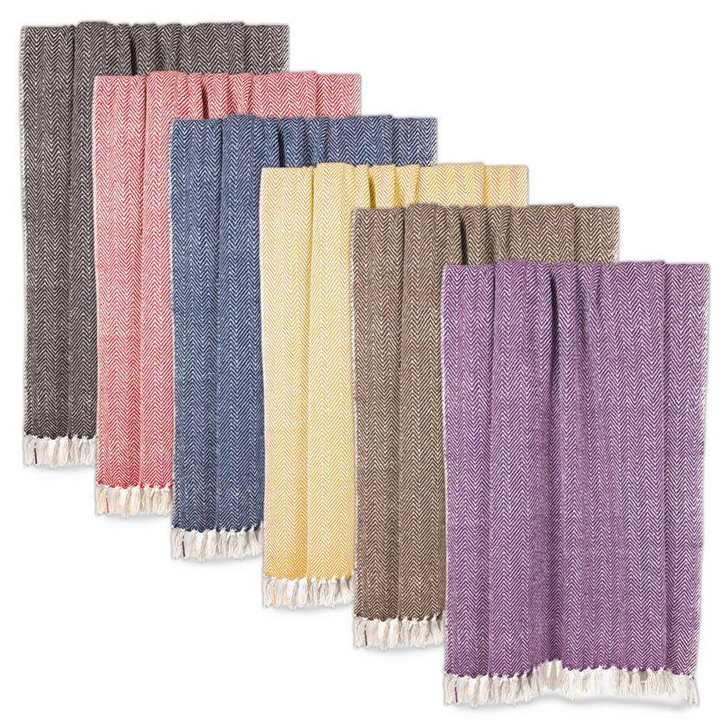 50"x60" Chevron Handloom Throw Blanket Dark Brown - Design Imports: Cotton, Hypoallergenic, Machine Washable