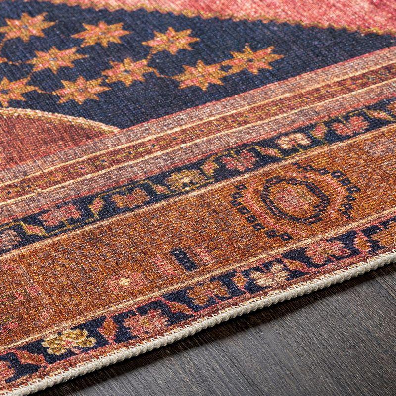 Mark & Day Western Springs 6'7"x9' Rectangle Washable Woven Indoor Area Rugs Coral: Stain-Resistant, Low Pile, Traditional Decor