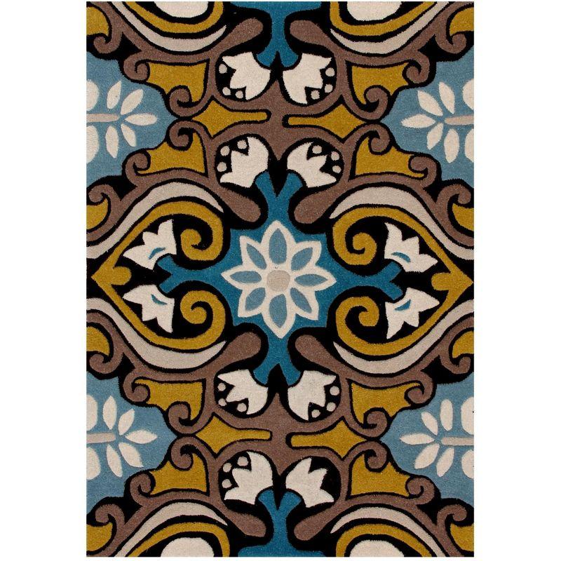 Wyndham WYD327 Hand Tufted Area Rug - Blue/Multi - 4'x6' - Safavieh.