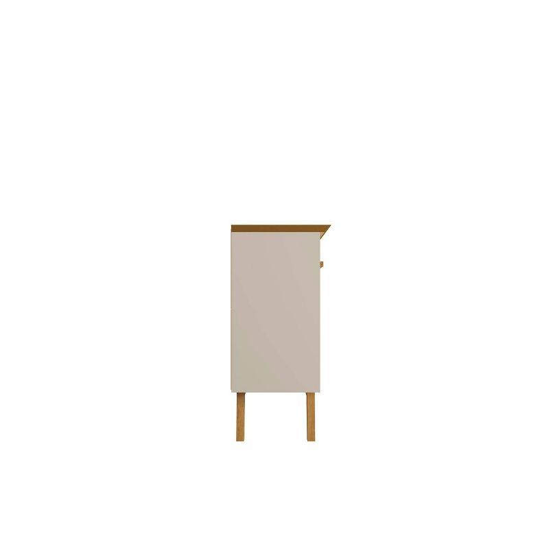 62.99" Yonkers Sideboard Off White/Cinnamon - Manhattan Comfort: Mid-Century Buffet Console