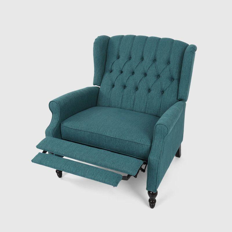 Apaloosa Oversized Wingback Press-Back Recliner Teal - Christopher Knight Home