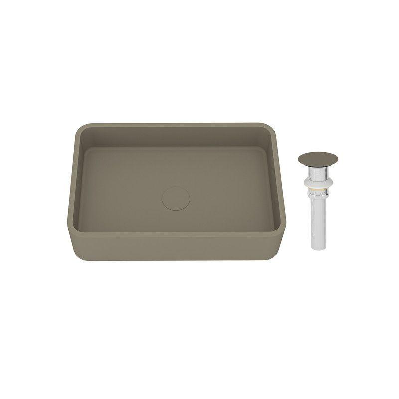 CASAINC Maple 12.79'' Concrete Rectangular Bathroom Sink