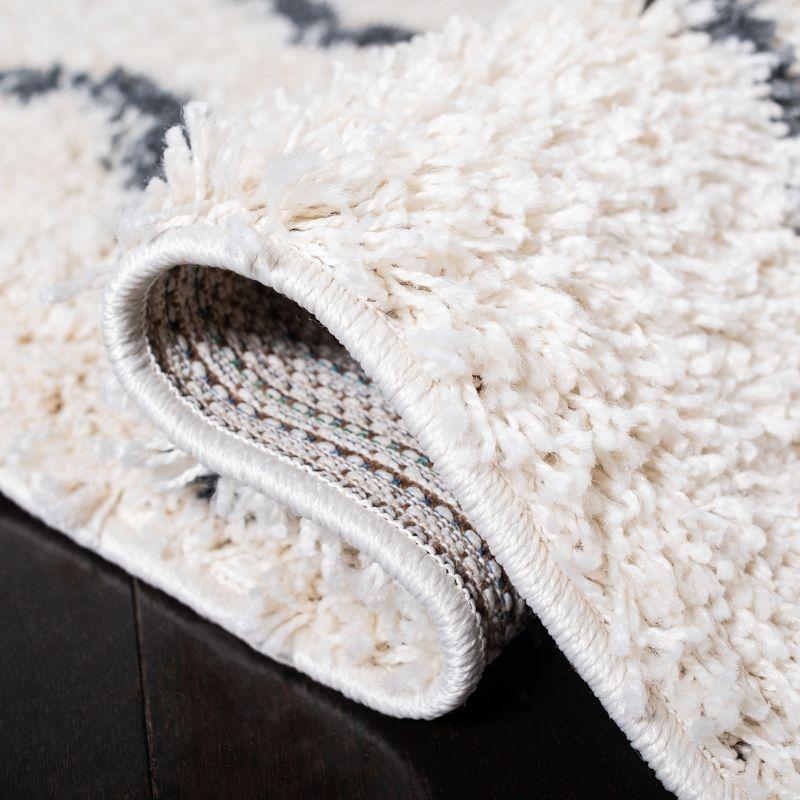 Venus Shag VNS680 Power Loomed Area Rug - Ivory/Dark Grey - 5'3"x7'6" - Safavieh.