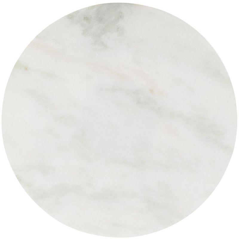Explorer Round Accent Table - ACC4609A - White Marble/Gold - Safavieh