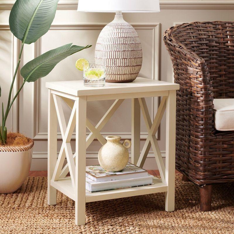 Candace End Table - White - Safavieh.