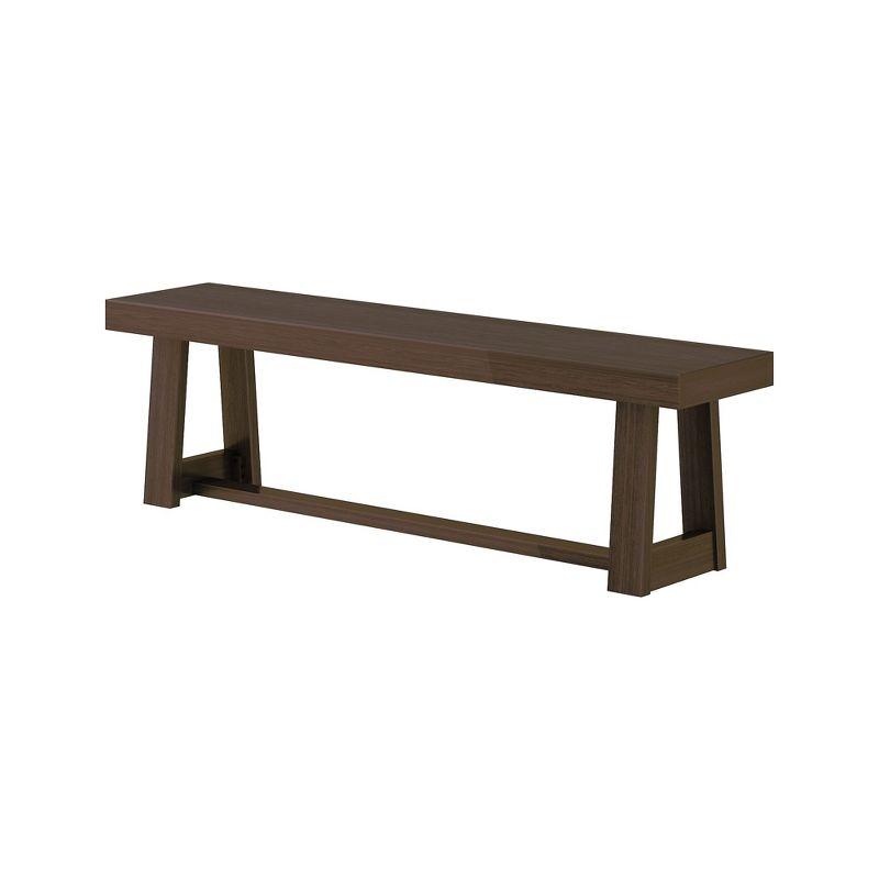 Plank+Beam Farmhouse Dining Bench, Solid Wood Bench for Dining Table/Kitchen, 60", Walnut Wirebrush