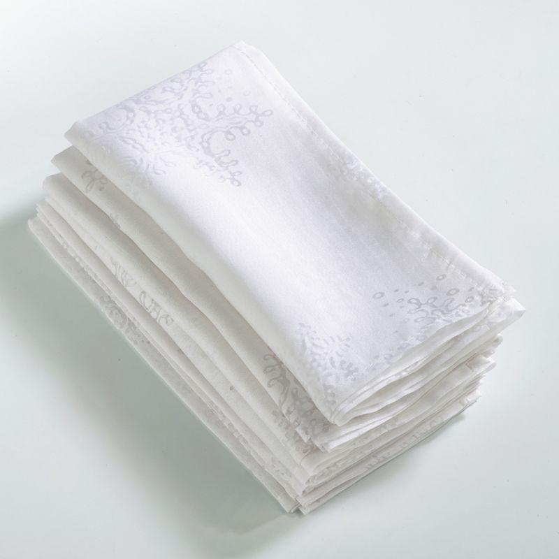 Saro Evening Snowflake Collection Polyester Embroidered Square Napkin (Set of 4)