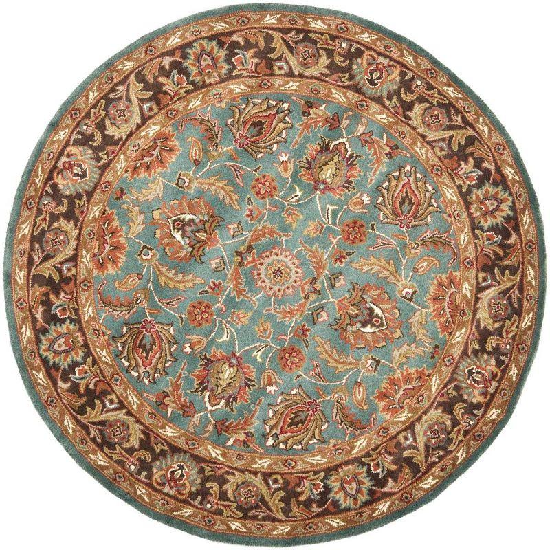 Heritage HG812 Hand Tufted Area Rug - Blue/Brown - 6' Round - Safavieh.