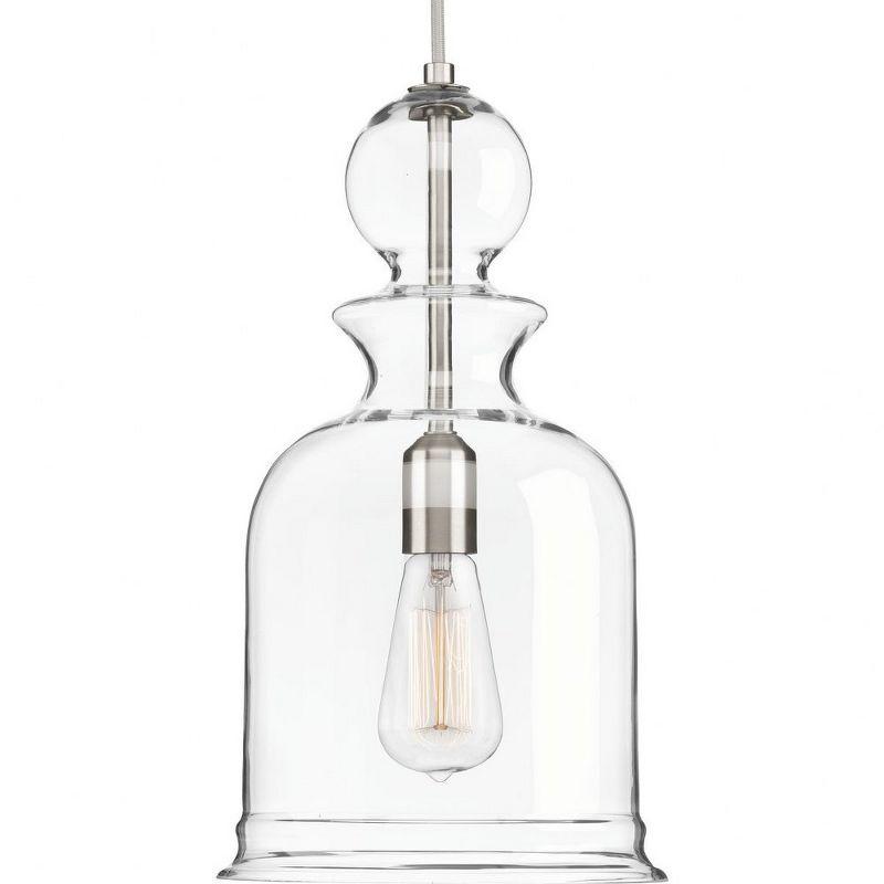 Progress Lighting, Staunton Collection, 1-Light Wall Sconce, Brushed Nickel, Clear Glass Shade