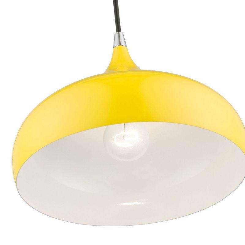 Livex Lighting Amador 1 - Light Pendant in  Shiny Yellow/Polished Chrome