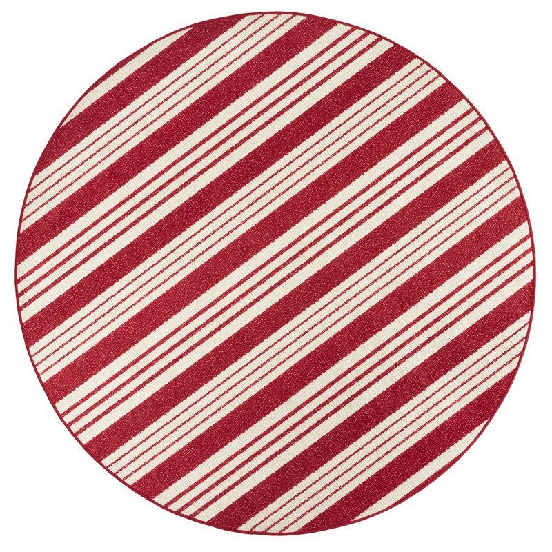 Annie Selke - Dash & Albert Abby Ticking Red Machine Washable Rug, 2x3, Red