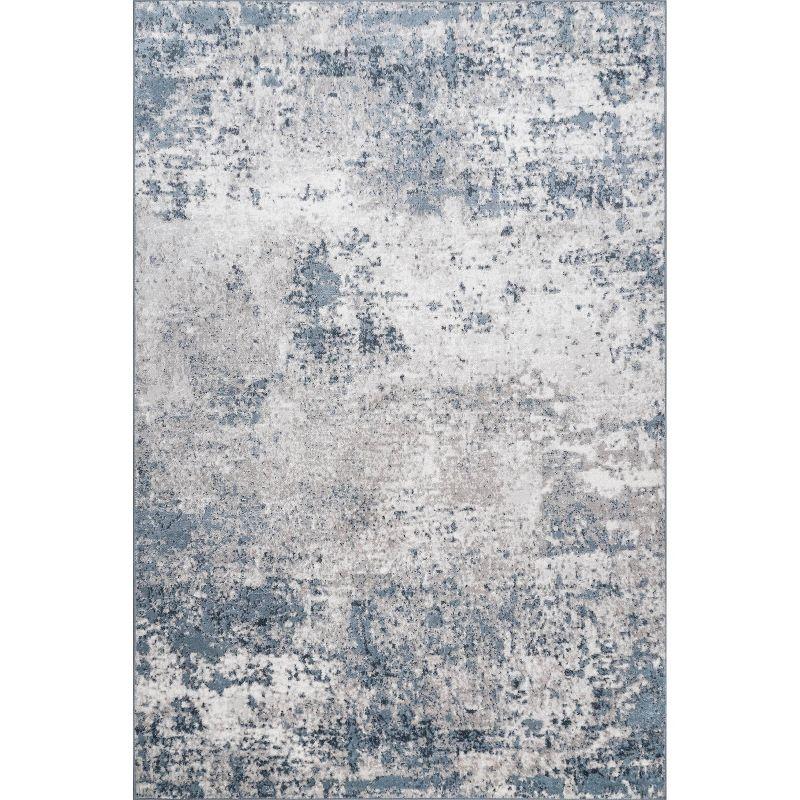 Zoe Faded Blue and Gray Abstract Area Rug