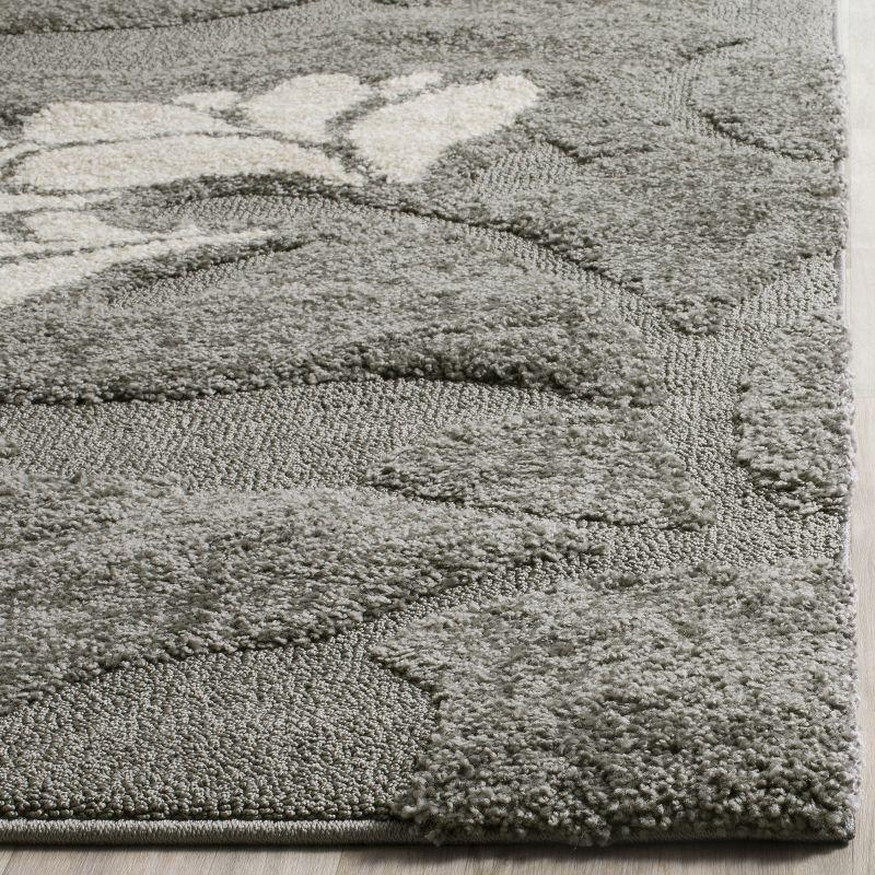 Florida Shag SG459 Power Loomed Indoor Accent Rug - Grey/Beige - 3'3"x5'3" - Safavieh