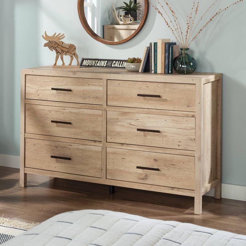 Prime Oak Double Dresser with Six Drawers