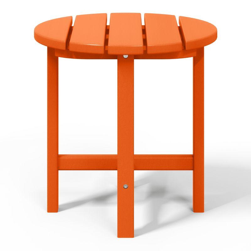 WestinTrends All-Weather Outdoor Patio Round Poly Adirondack Side Table, Orange
