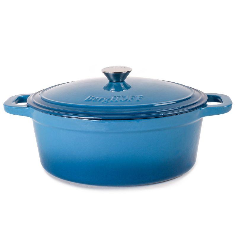 BergHOFF Neo 4Pc Cast Iron Set: 5qt. & 8qt. Covered Stockpot, Blue
