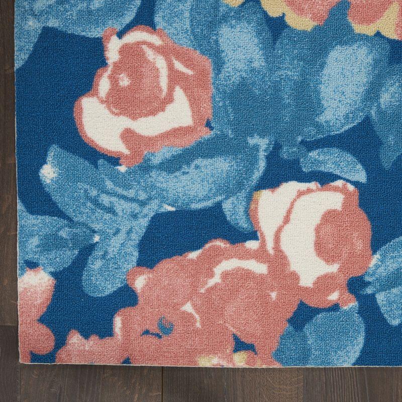 Waverly Floral Blue Outdoor Area Rug