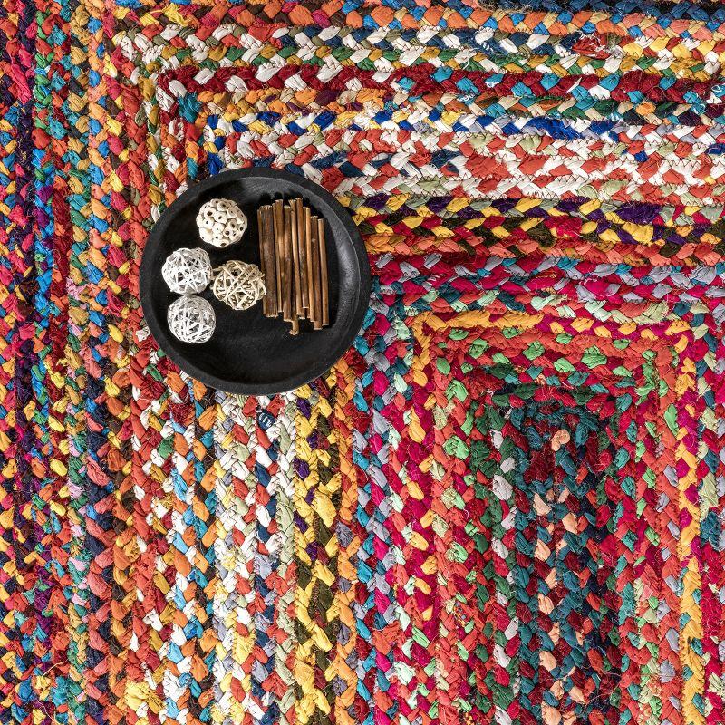 Nuloom Tammara Bohemian Hand Braided Indoor Area Rug, Square 6', Multi