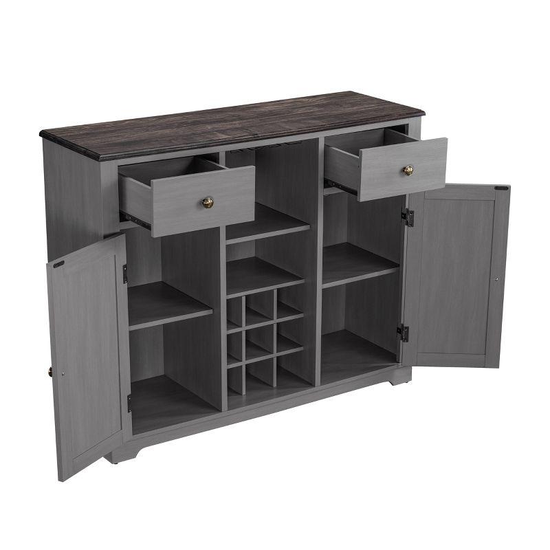 47" Wood Bar Cabinet with Brushed Nickel Knobs - Home Essentials