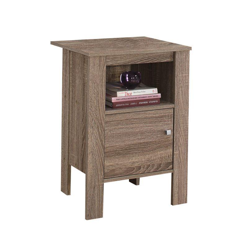 Accent Table with Storage Dark Taupe - EveryRoom: Laminated MDF, Square Shape, Spot Clean, Shelf Cabinet