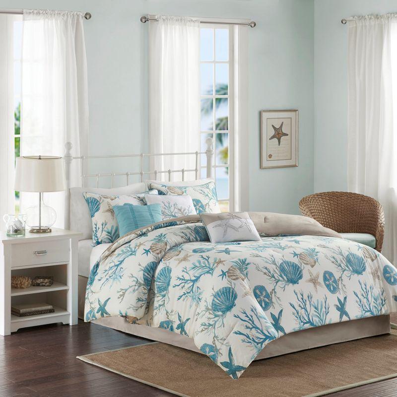 Madison Park Pebble Beach 7 Piece Cotton Sateen Comforter Set