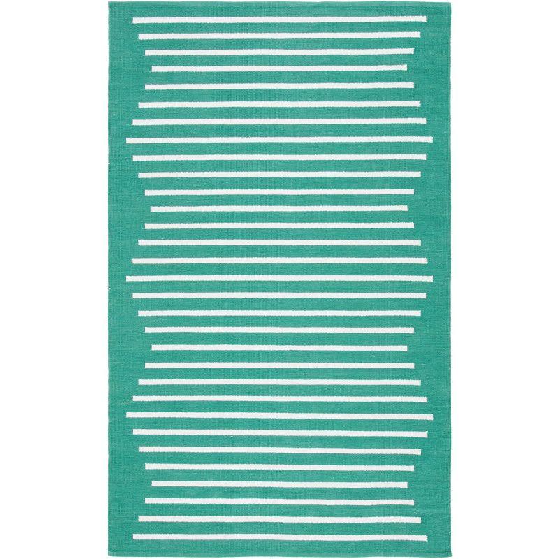 Montauk MTK313 Hand Woven Indoor Accent Rug - Dark Green/Ivory - 4'x6' - Safavieh