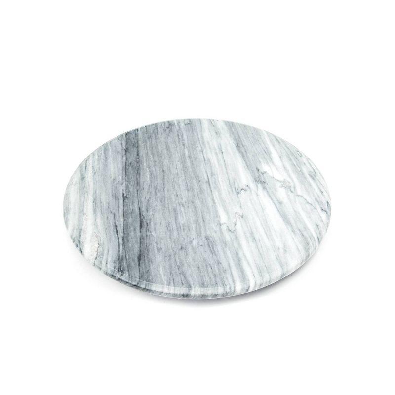 Fox Run 12" Marble Lazy Susan White : Round Marble Turntable, Serving Tray, Hand Wash