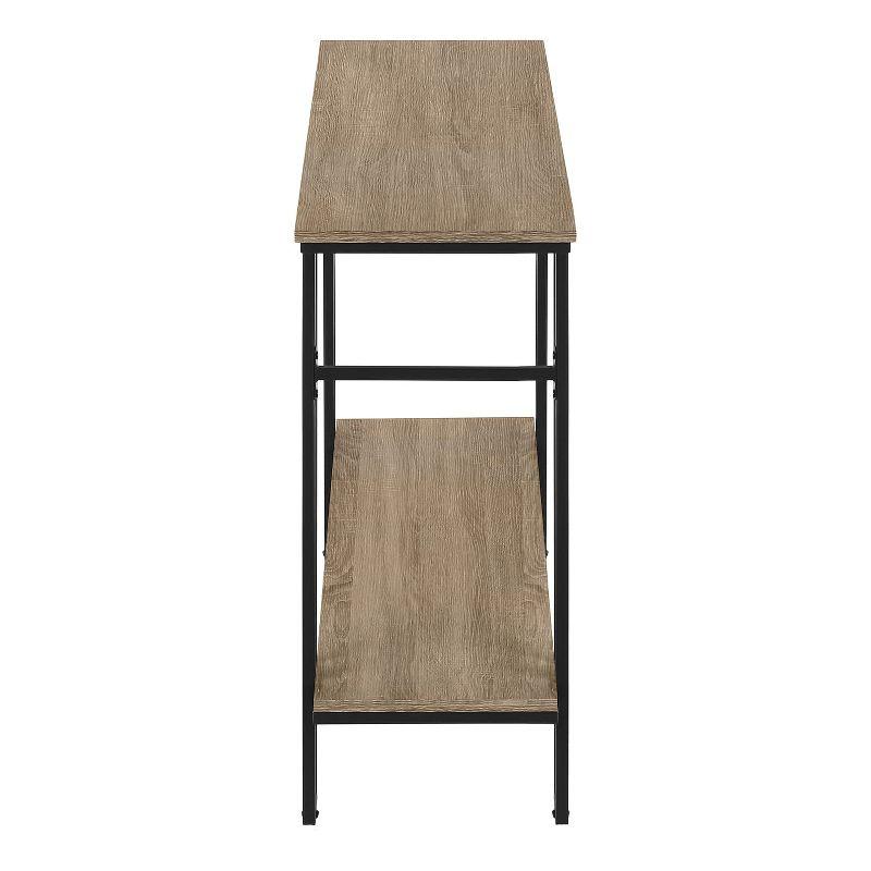 Monarch Specialties Accent Table Console Entryway Narrow Sofa Living Room Bedroom Brown Laminate Black Metal Contemporary Modern