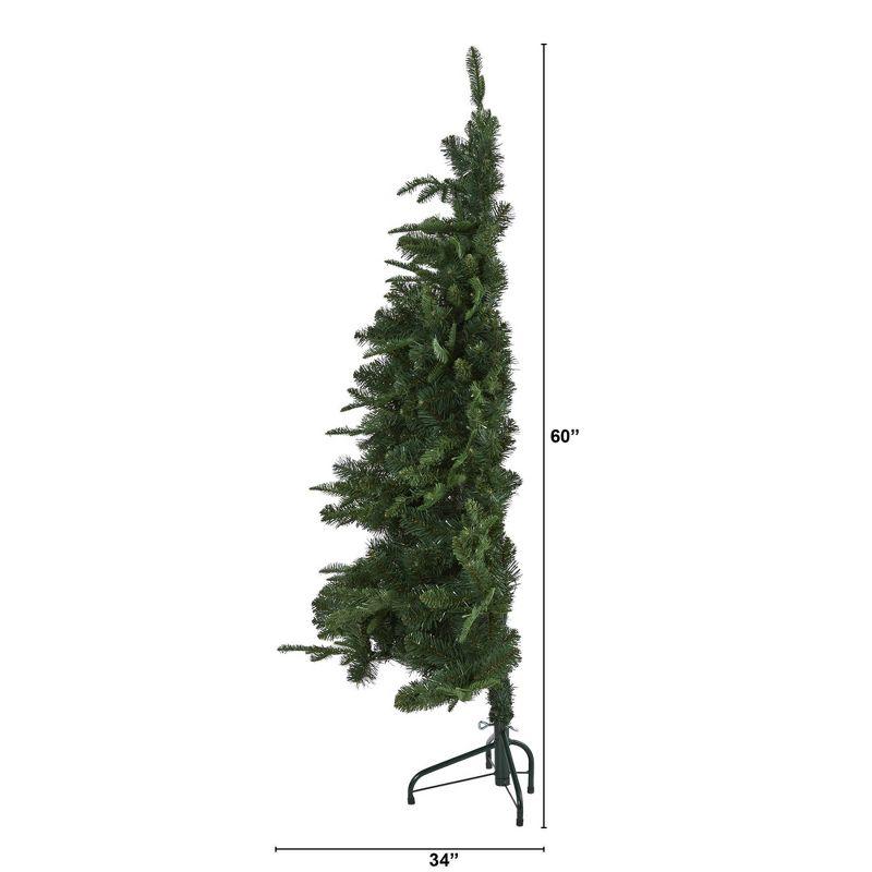 5ft Nearly Natural Pre-Lit LED Grand Teton Spruce Flat Back Artificial Christmas Tree Clear Lights