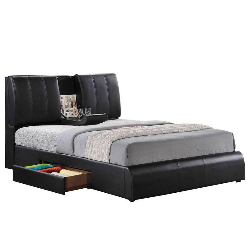 Acme Furniture King Kofi Bed Black Synthetic Leather