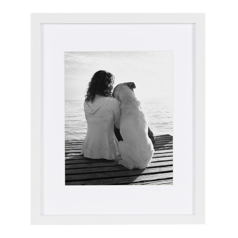 DesignOvation Gallery Rectangle Wood Wall Frame, 11x14 matted to 8x10, White