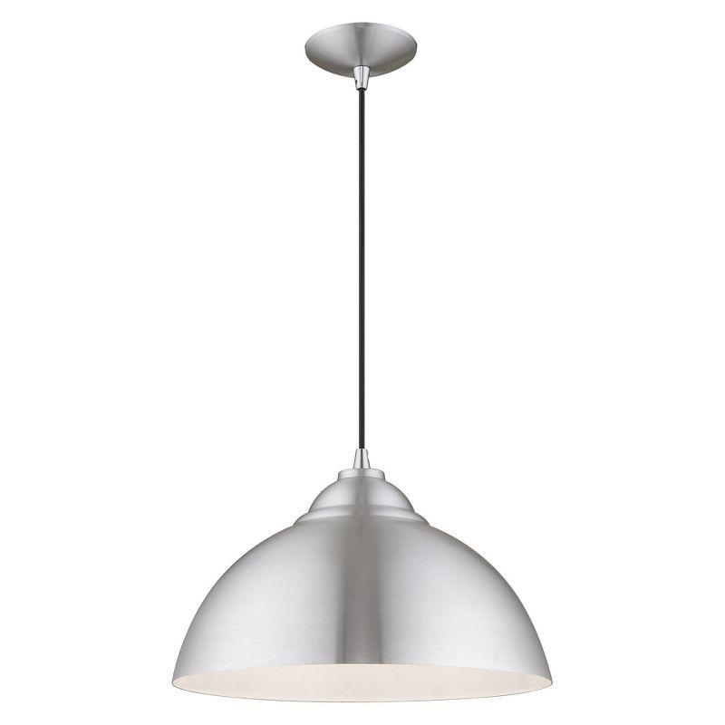 Livex Lighting Metal Shade 1 - Light Chandelier in  Brushed Aluminum
