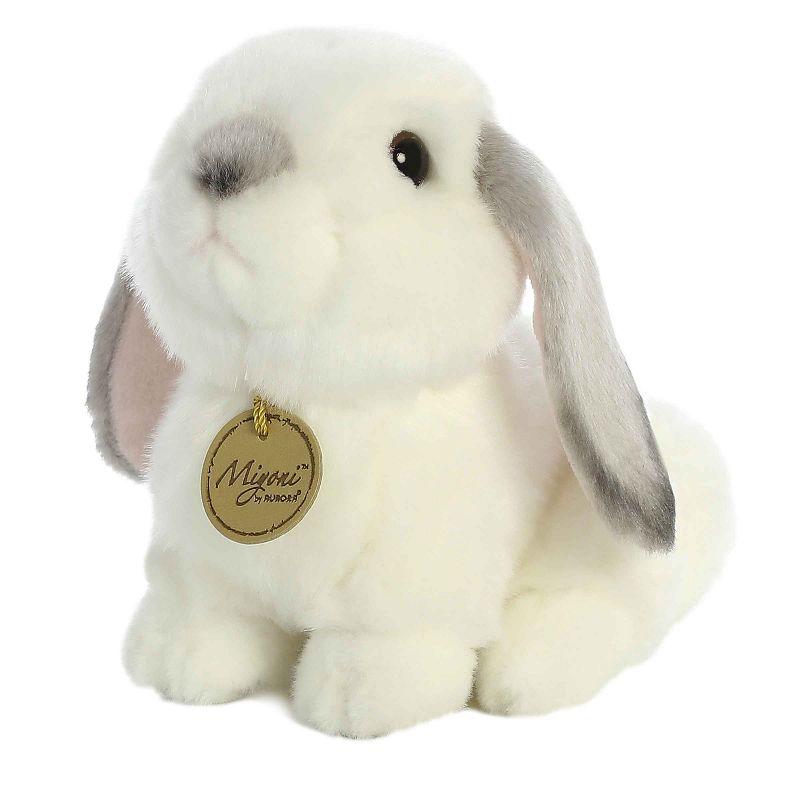 Aurora Small Lop Eared Rabbit Miyoni Realistic Stuffed Animal Grey Ears 8"
