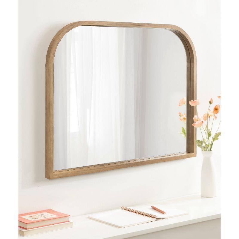 Kate & Laurel All Things Decor 36"x28" Occonor Modern Wooden Arched Mirror Natural: Transitional Style, No Assembly, Wall Mount