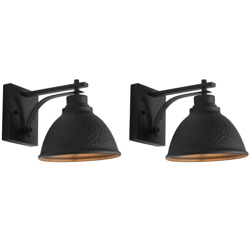 Melila Outdoor Wall Sconce Lights (Set of 2) - Black - Safavieh.