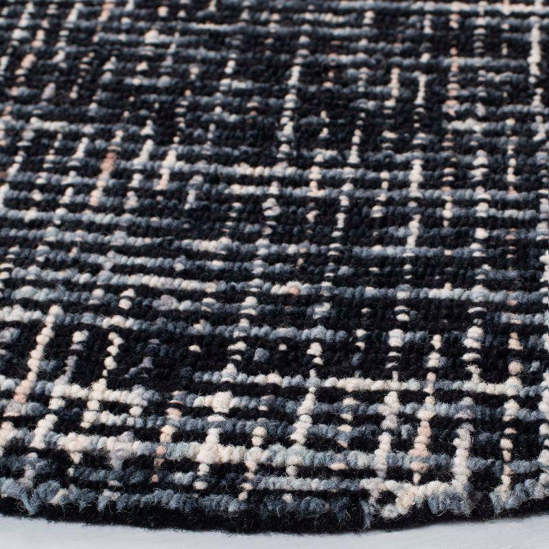 Abstract ABT468 Handmade Indoor Area Rug - Black/Grey - 6' Round - Safavieh